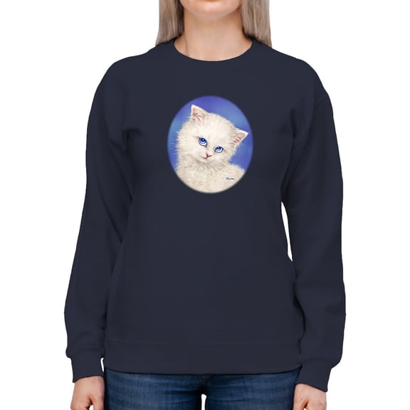 Cat Staring Sweatshirt Women -Kayomi Harai Designs, Female Medium