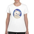 thumbnail image 1 of Cat Staring T-Shirt Women -Kayomi Harai Designs, Female Medium, 1 of 4