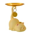 thumbnail image 1 of Cat Statue with Tray Sculpture Resin Multifunctional Cute Table Centerpiece Cat Sculpture Key Holder Art Figurine for Party Living Room Cafe Yellow, 1 of 9
