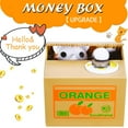 thumbnail image 1 of Cat Stealing Money Bank, Piggy Bank for Kids Adults, Coin Bank for Money Saving, Automatic Stealing Money with English Speaking, Creative Gift for Boys & Girls (Orange), 1 of 7