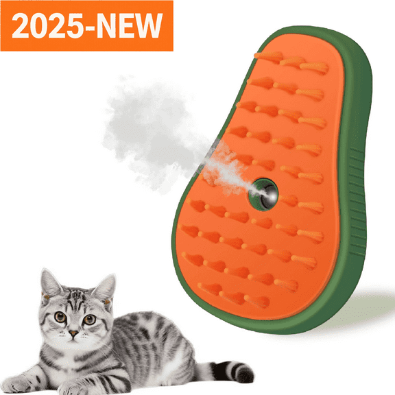 Cat Steam Brush, 3 in 1 Cat Steamy Brush, Silicone Massage Grooming Comb, Pet Hair Cleaning Misting Comb for Kittens
