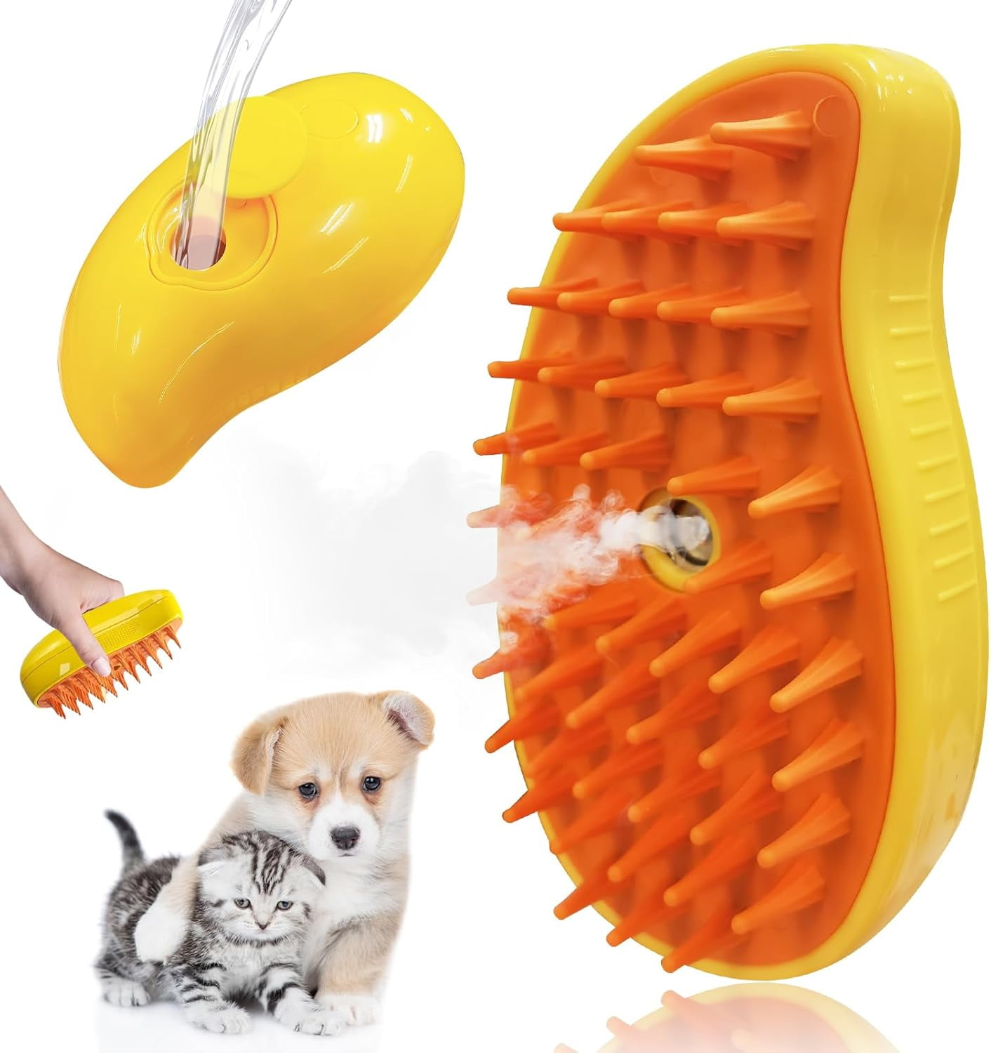 Cat Steam Brush, 3 in 1 Steam Brush for Cats and Dogs, Cat Brush with