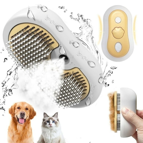 Cat Steam Brush,3in1 Cat Brush for Shedding,Cat Steam Brushes for indoor Cats,Rechargeable Cat Deshedding Brush With Steam for Long & Short Haired Cats and Dogs
