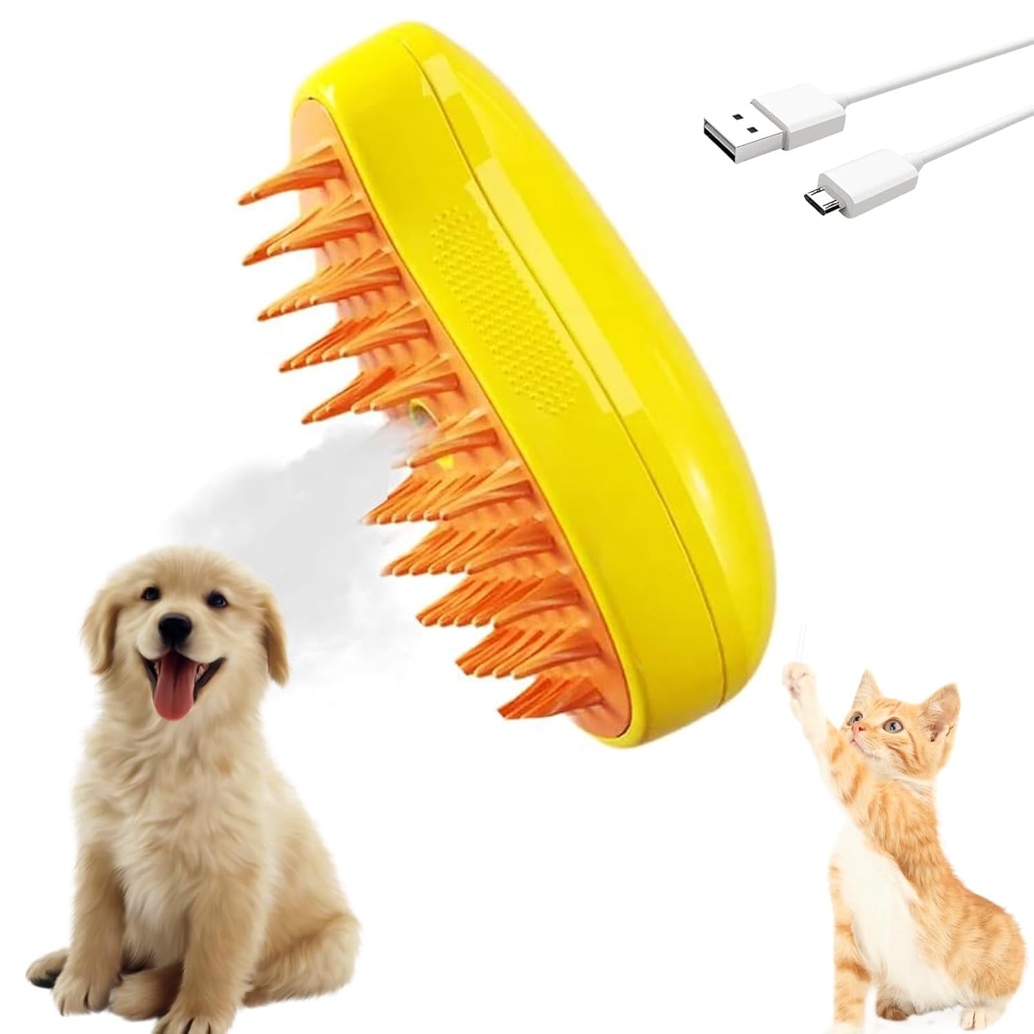 Cat Steam Brush, Steamy Cat Brush - 3 in1 Cat Steamy Brush, Cat Brush for Massage, Steam Brush for Cats, Cat Brush with Steam, Cat Brush Steamer for Removing Tangled, Cat Steam Brush for Cat