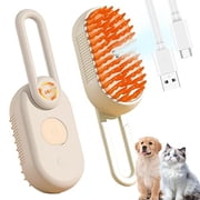 Cat Steam Spray Hair Removal Comb with Foldable Handle, Defur Spritz Brush for Short/Long Haired Cats, Pet Grooming Tool for Shedding & Massage, Coffee Brown