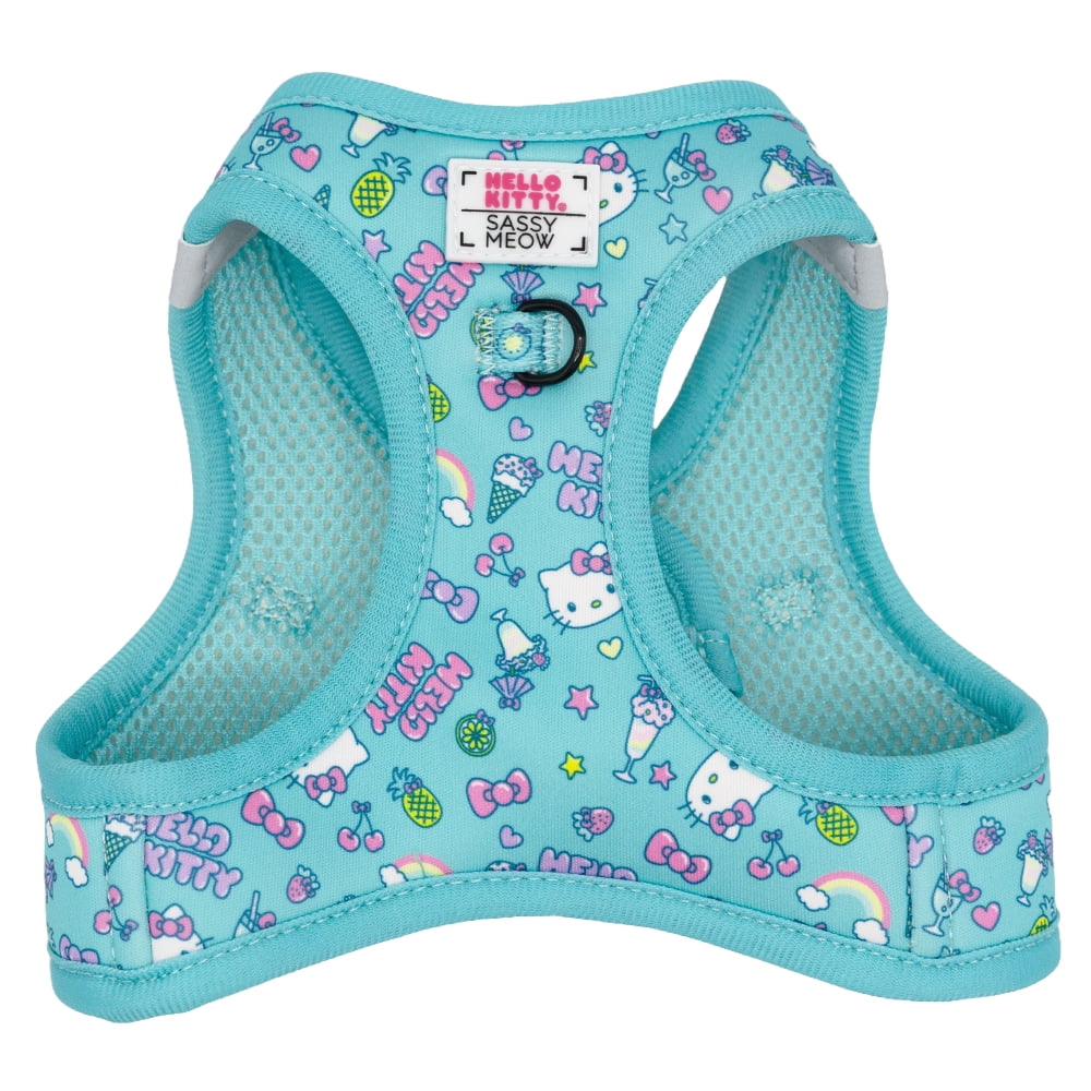 Sassy Meow Cat Step-In Harness Small - Hello Kitty Light Blue