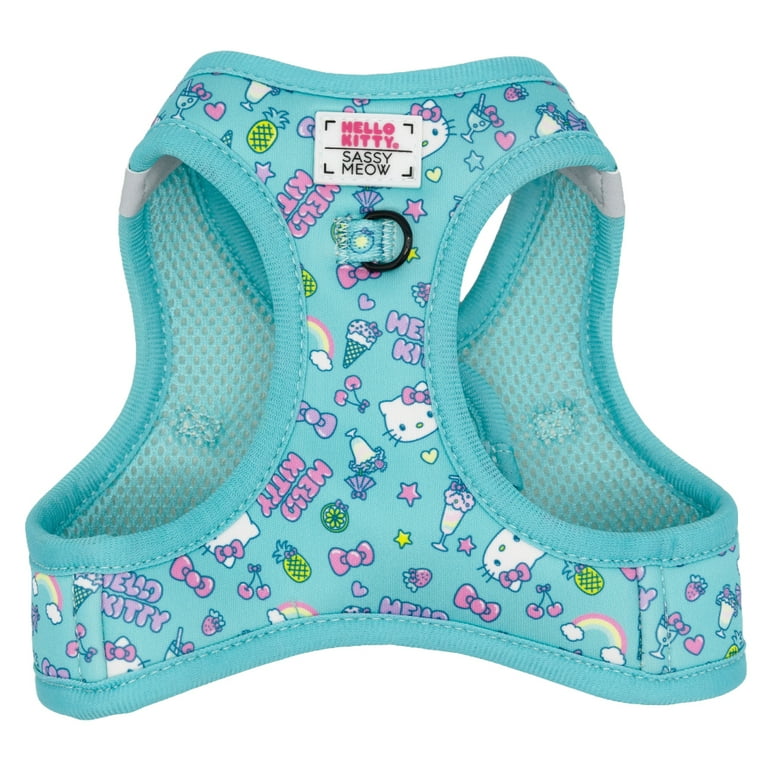 Sassy Meow Cat Step-In Harness Small - Hello Kitty Light Blue
