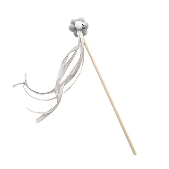 Cat Stick Toy Flower Decor Relieve Boredom Interactive Play Toy Pet Teaser Wand Toy with Ribbon Cat Supplies