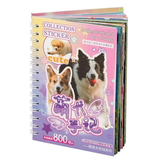 Cat Sticker Collection Book Spiral Bound 800 Stickers for Children Reusable Pages Animal Themed Album for Kids Scrapbooking School Projects DIY Crafts