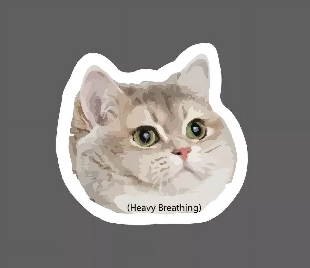 DOPASTICKER Cat Heavy Breathing Waterproof Decorative Laptop, Phone ...
