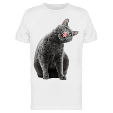 Cat Sticking Out His Tongue T-Shirt Men -Image by Shutterstock, Male Medium