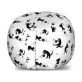 thumbnail image 1 of Cat Storage Toy Bag Chair, Domestic Animals Chasing After Yarn Balls Jumping Playful Kitties Feline Fun, Stuffed Animal Organizer Washable Bag, Small Size, Black White, by Ambesonne, 1 of 3