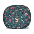 thumbnail image 1 of Cat Storage Toy Bag Chair, Hipster Faces Kitty Pet Heads Avatar Emotion Funny Feline Characters Cartoon, Stuffed Animal Organizer Washable Bag, Small Size, Multicolor, by Ambesonne, 1 of 3