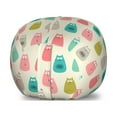 thumbnail image 1 of Cat Storage Toy Bag Chair, Repetitive Kitten Print Funny Feline Friends Moods Happy Surprised, Stuffed Animal Organizer Washable Bag, Small Size, Blush Seafoam, by Ambesonne, 1 of 3