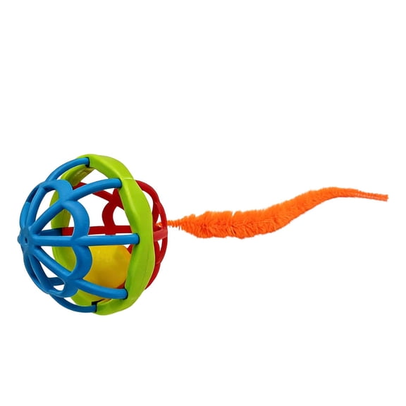 Cat Stress and Anxiety Relief interactive Cat toy Ball | Feather Caterpillar Rolling Cat toy for indoor Cats