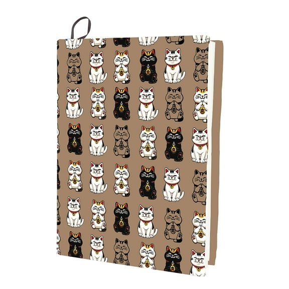 Cat Stretchable Book Cover Animal Washable Reusable Large Brown Nylon Book Sleeve Book Protector Elastic Notebook Wraps for 9x11 inch Hardcover Books Textbook Gift 1pc