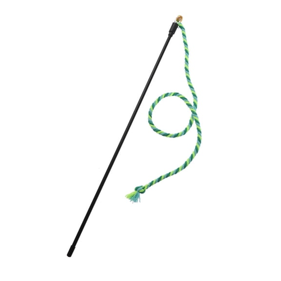 Cat String Wand Toys Colorful Interactive Cats Teaser Wand with Bell, Plush Teaser Toy Cat Rope Stick for Indoor Kitten, for Having Fun Exercising Playing Use