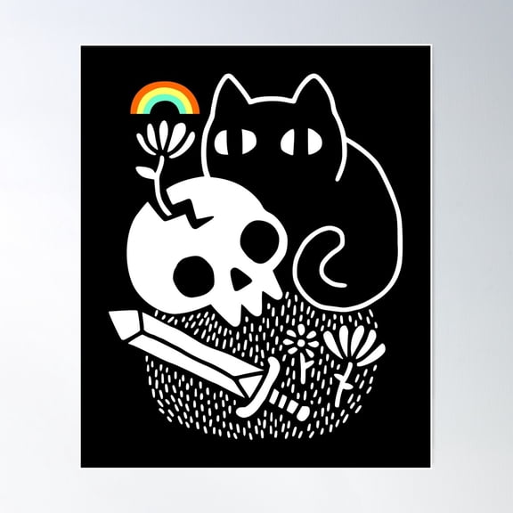 Cat & Stuff Poster Wall Art, Modern Wall Decor For Living Room Bedroom, 8x12 UNFRAMED