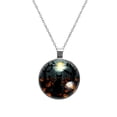 thumbnail image 1 of Cat Stunning Glass Design Circular Pendant Necklace - Unique Jewelry Gift for Her, 1 of 5