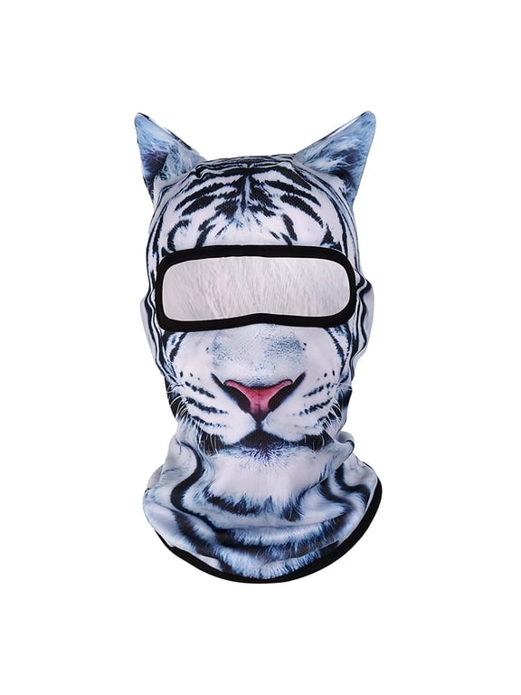 Cat Style Ski Mask Balaclava 3D Animal Face Cover with Ears for Winter Sports Outdoor Activities Music Festivals Rave Parties Halloween Accessories and
