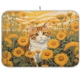 thumbnail image 1 of Cat Sunflowers Clouds Leaves Dish Drying Mat Dish Drainer Rack Mats Water Absorbent Non-Slip Easy Clean Heat Resistant for Kitchen Counter, 1 of 8