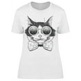 thumbnail image 1 of Cat Sunglasses Bow Tie Sketch T-Shirt Women -Image by Shutterstock, Female x-Large, 1 of 2
