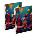 thumbnail image 1 of Cat Sunglasses Colorful Ring Binder Notebook Journey Note Diary College Ruled Spiral Notebook Study Loose Leaf Paper A5 60 Pages, 1 of 8
