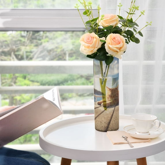 Cat Sunlight Mountains Chair Vases for Flowers Modern Decorative Vase Home Decor for Bedroom Kitchen Living Room Centerpieces
