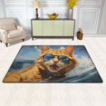 thumbnail image 1 of Cat Surfer Waves Sunglasses Area Rug Washable 72 x 48 Floor Carpet Mat Non Slip for Bedroom Living Room Kids Room Home Decor, 1 of 7