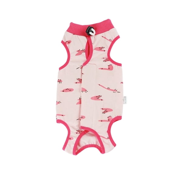 Cat Surgical Recovery Garment with Breathable Cotton Fabric, Secure Fit for Abdominal Protection After Procedures