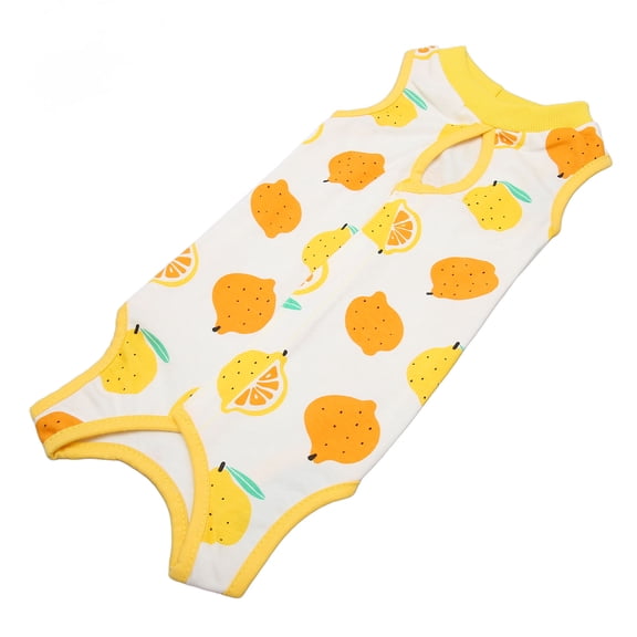 Cat Surgical Recovery Suit, Breathable Cotton Neutering Suit, Prevent Licking Recovery Clothing for Cats, Lemon Pattern, XL