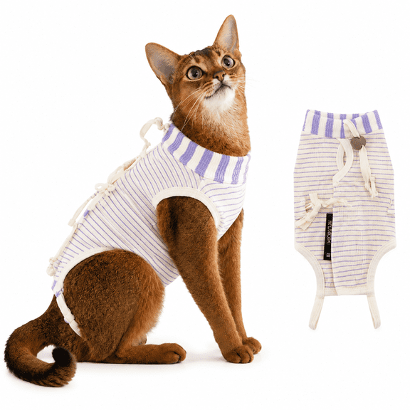 Cat Surgical Recovery Suit for Female Cats – Breathable Anti-Lick Post-Surgery Body Protector, Adjustable S/M/L, Comfortable Wrap for Spaying & Nursing