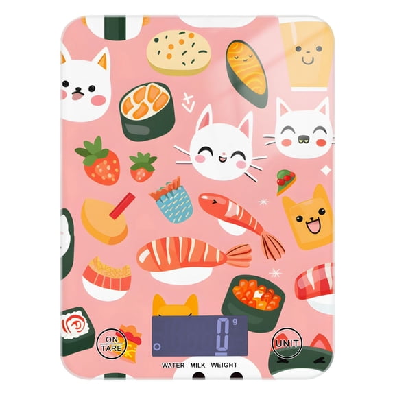 Cat Sushi Food Scale Digital Kitchen Scale Waterproof Grams Ounces lbs for Weight Loss