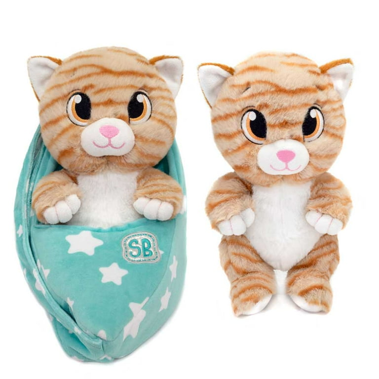 Cat Swaddle Baby Plush Stuffed Animal Keepsake Sling Carrier 9.5 inch Soft Squishy Baby Cat Plushie Ideal Gift Perfect for Kids Toddlers Baby