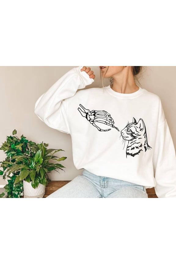 Cat Sweat, Cat Sweat, Sweat, Cat Lover Sweat, Hand Cat Boop Sweat, Cat Lover, Full size S-5XL