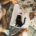 thumbnail image 1 of Cat Sweatshirt – Santa Hat & Lights All Size S-5Xl, 1 of 4
