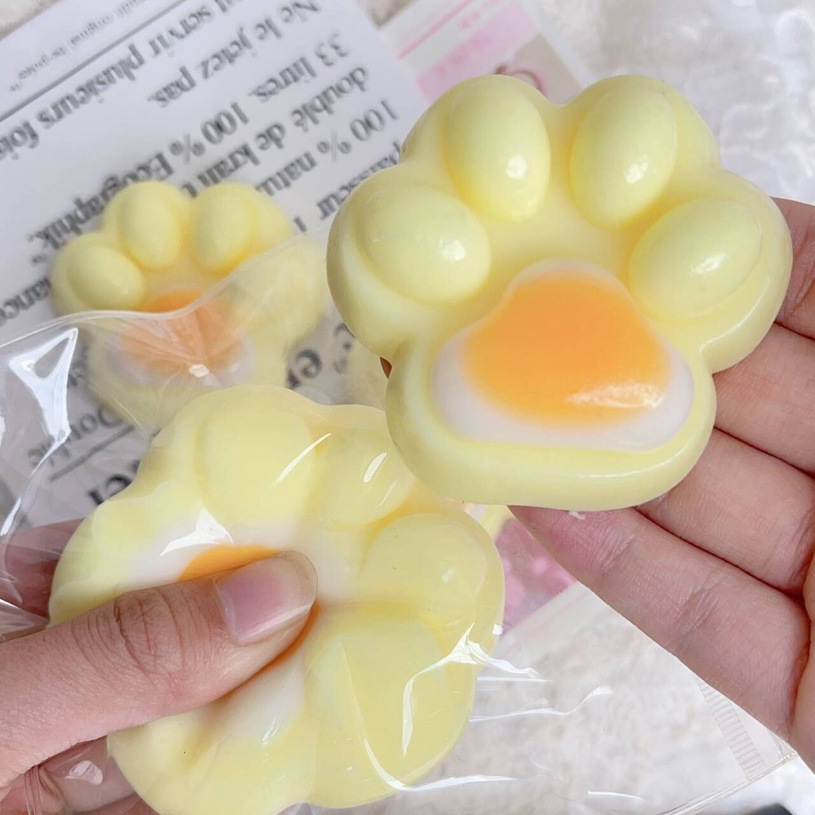 2pcs Taba Squishy Cat Paw Squeeze Toys Cute Fur Italy