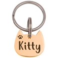 thumbnail image 1 of Cat Tag Personalized - Cat Id Tag - Pet Tags Cat - Cat Name Tag - Star and Moon Icon Pet Tag - Cute of Cat Tag Kitten Head Shape Tag, 1 of 11
