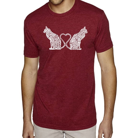 Cat Tail Hearts - Men's Premium Blend Word Art T-Shirt