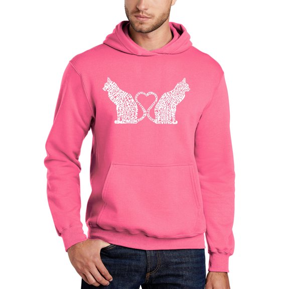 Cat Tail Hearts - Men's Word Art Hooded Sweatshirt