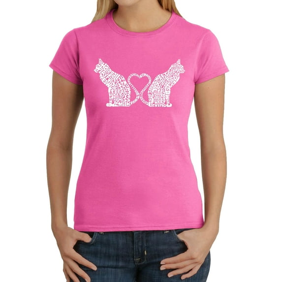 Cat Tail Hearts - Women's Word Art T-Shirt