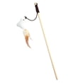 thumbnail image 1 of Cat Teaser Wand Interactive Feather Toy for Indoor Stimulating Natural Instincts with Dangling Attachment on Wooden Stick, 1 of 3