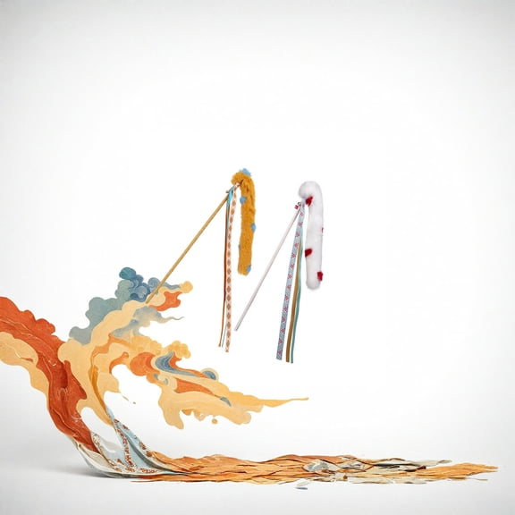 Cat Teaser Wand Toy Feather Bell Rope Interactive Cat Wand Toy Long Rope Cat Teaser Toy Indoor Cat Exercise Training Kitten Hunting Toy Pet Supplies