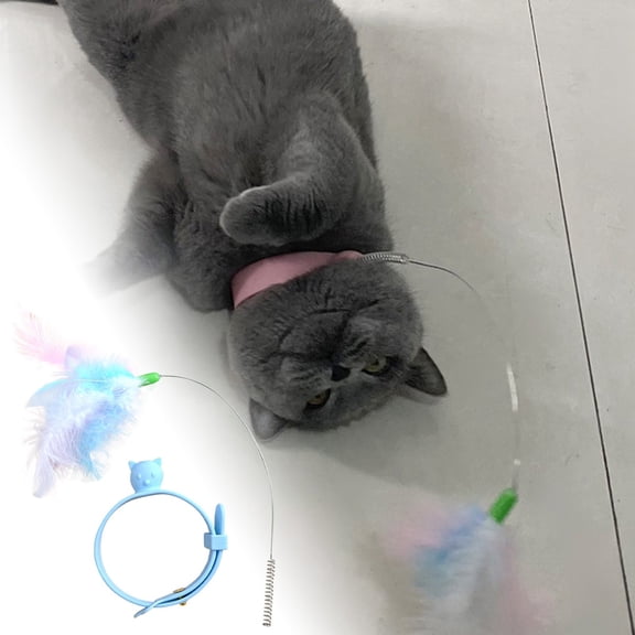 Cat Teasers for Cats Multifunctional Self-Entertainment Collar with Toy for Interactive Play and Stimulation by Pet Collar Cat Teaser, 20cmx12cm, Color A