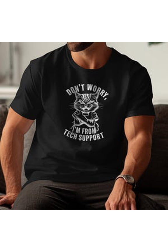 Cat Tech Support T-Shirt: Ous Geek Gift TSHIRT All Size S-5XL