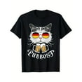 thumbnail image 1 of Cat Tee Black S-5XL Lightweight ,Oktoberfest Beer Graphic Cotton Short Sleeve T-Shirt Top Party Casual, 1 of 5