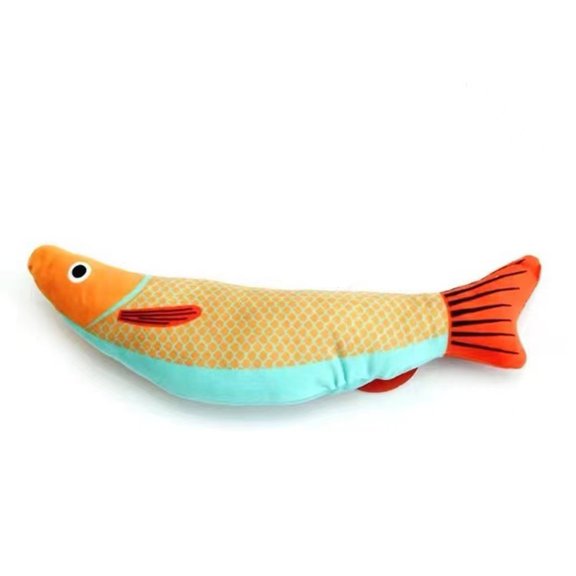 Cat Teeth Grinder Cat Toy Imitation Fish Design with Built-in Catnip Soft Chew Teeth Grinder Scratch-resistant Multifunctional Pet Toy for Kittens