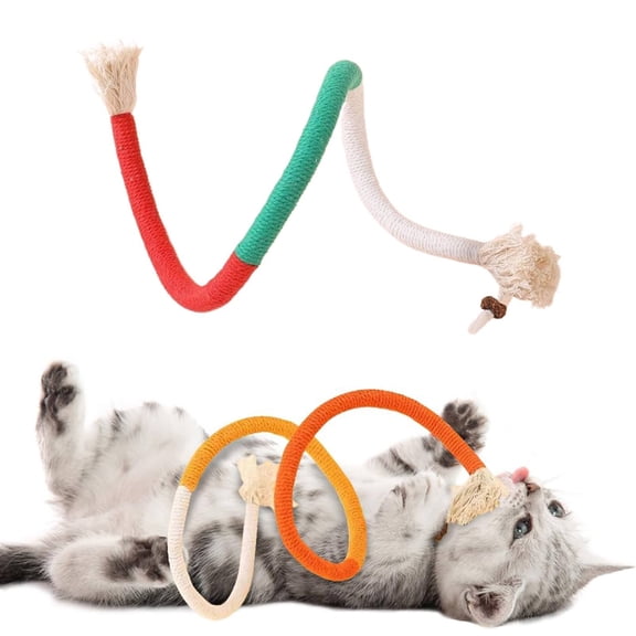 Cat Teething Chew Toys Cat Chew Ropes Gum Protection Boredom Relief Toys Interactive Bite-Resistant Dental Cotton Rope Toys for Aggressive Cats and Kittens Indoor Interaction