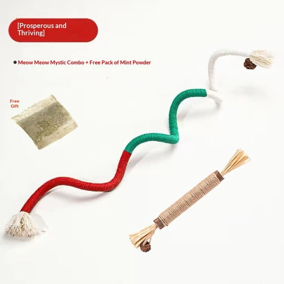 Cat Teething Toy for Stress Relief, Tooth Grinding, Dental Cleaning, Peppermint, Kittens, Silent Operation, Durable, New Model.