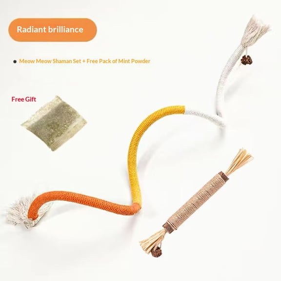 Cat Teething Toy for Stress Relief, Tooth Grinding, Dental Cleaning, Peppermint, Kittens, Silent Operation, Durable, New Model.